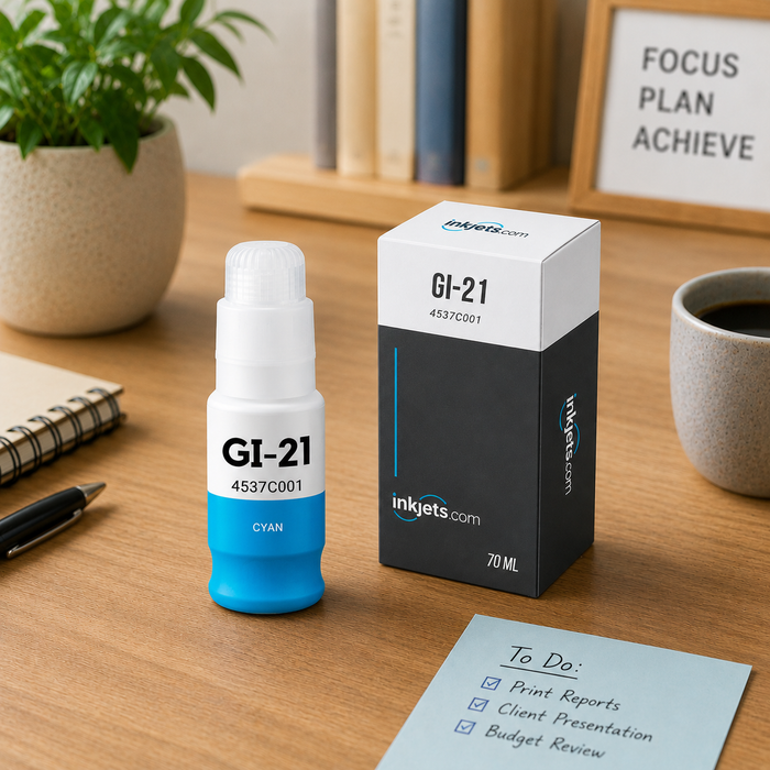 Canon GI-21C (4537C001) Cyan Standard Yield Compatible Ink Bottle, 70 ml