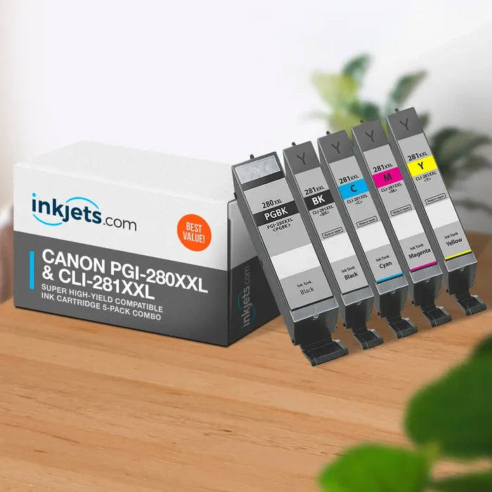 Canon PGI-280XXL & CLI-281XXL Super High-Yield Compatible Ink Cartridge 5-Pack Combo