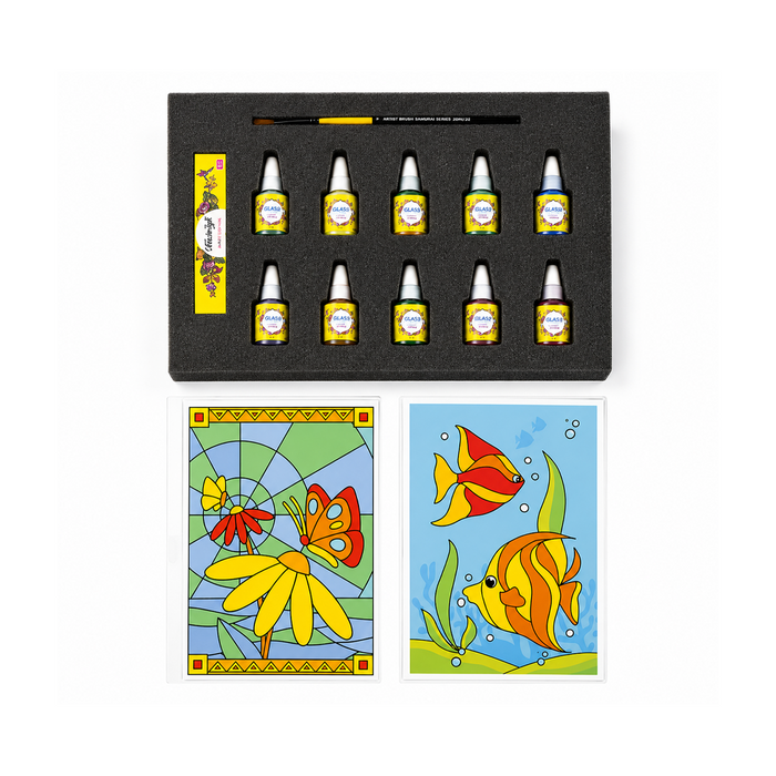 Creative Jack My Glass Painting Kit - Kids 6+ Age - Fish & Butterfly