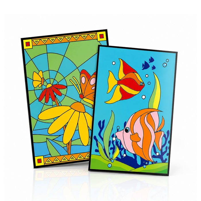 Creative Jack My Glass Painting Kit - Kids 6+ Age - Fish & Butterfly