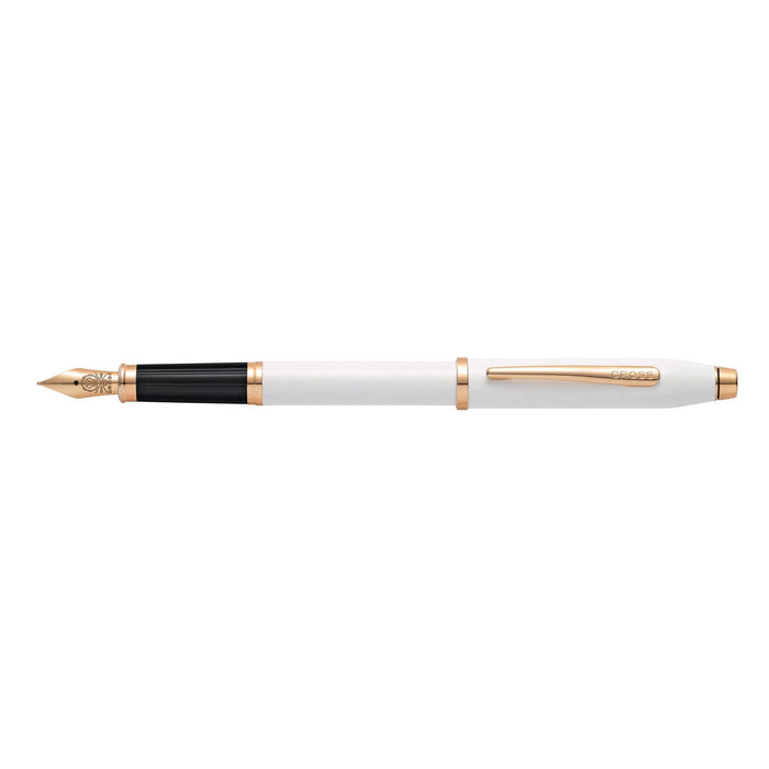 Cross Century II Pearlescent White Rose Gold Lacquer Fountain Pen Medium AT0086-113MF  Cross Fountain Pens