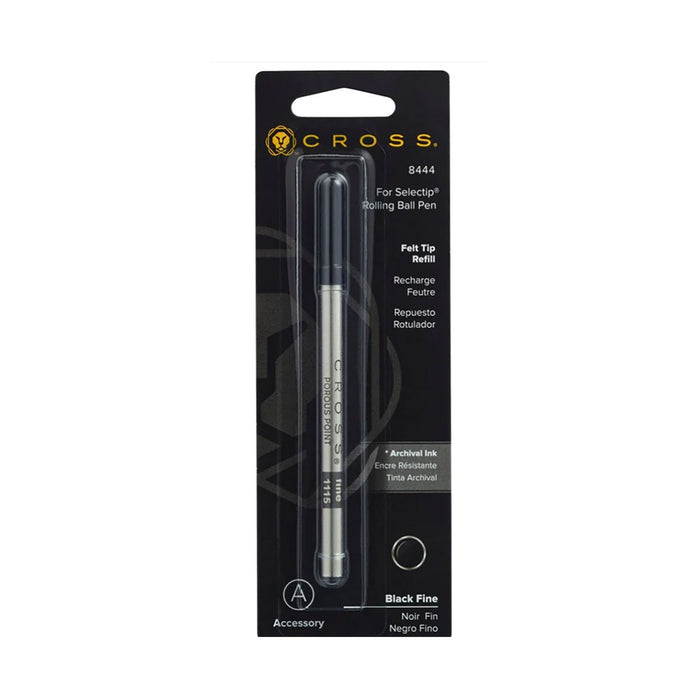 Cross Felt Tip Rollerball Refill, Black Fine - 8444