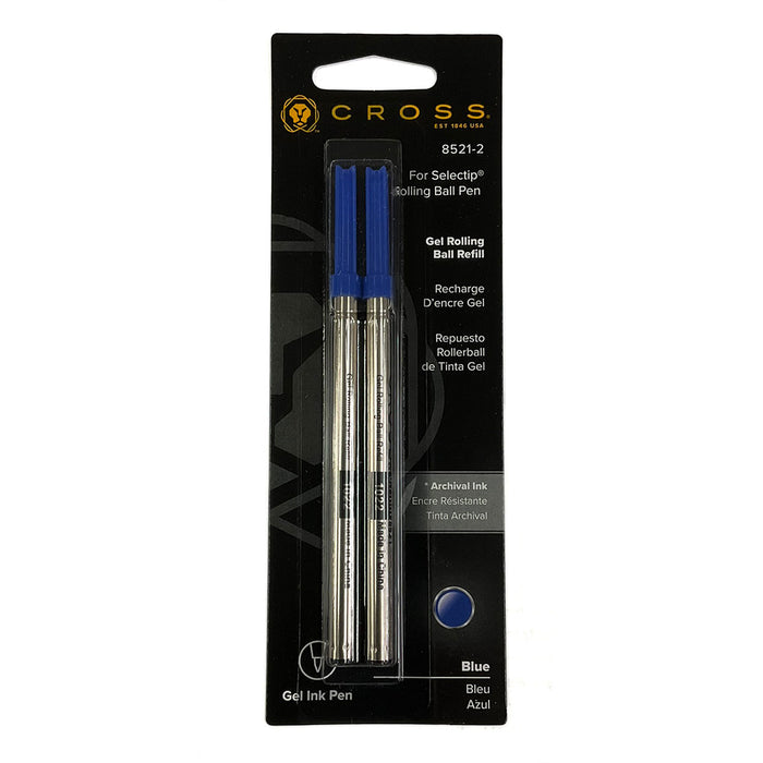 Cross Rollerball Refill, Blue Gel Ink, Pack of 2, 8521-2  Cross Rollerball Refills