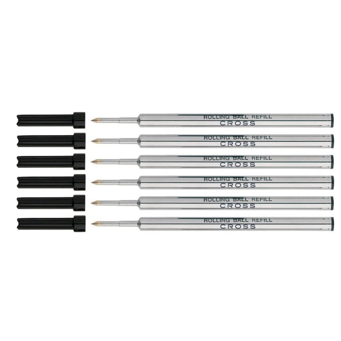 Cross Rollerball Refill Gel Ink , Black, 0.7mm Medium - 8523 Pack of 6  Cross Rollerball Refills