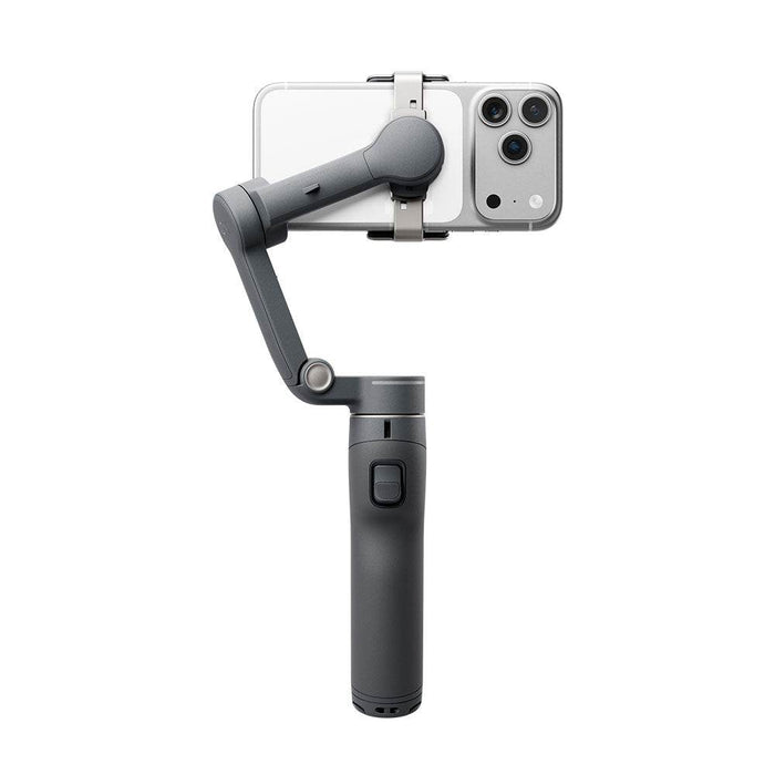 DJI Osmo Mobile 8P stabilizer with smartphone mount on a white background