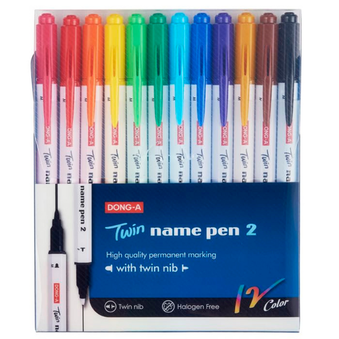 Dong-A Permanent Marker Dual Tip 1mm & 0.4mm Marker Set