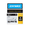 Dymo Rhino Industrial Vinyl Label Tape White on Black 1 Inch 1805432