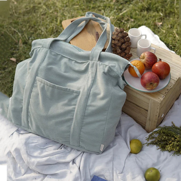 Ekatra Minimalist Corduroy Shoppers Tote