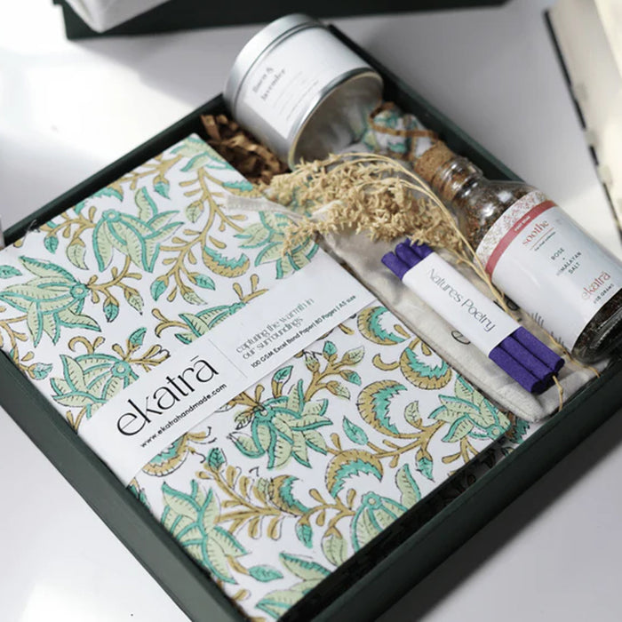 Ekatra The Ritual Collection Limited Edit-Teal Floral