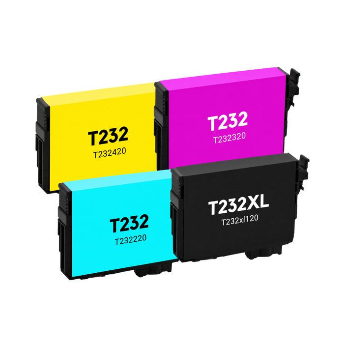 Epson T232 & T232XL Compatible High & Standard Yield Ink Cartridge 4-Pack Combo