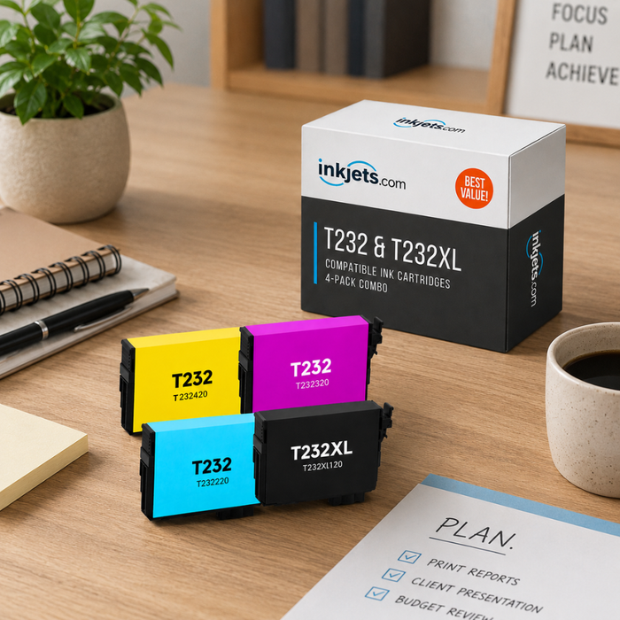 Epson T232 & T232XL Compatible High & Standard Yield Ink Cartridge 4-Pack Combo