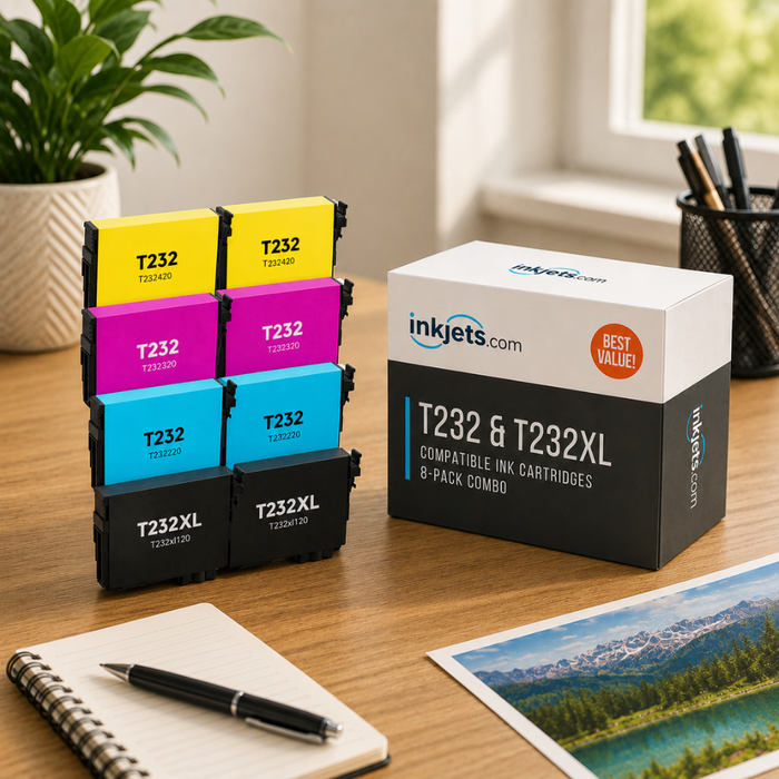 Epson T232 & T232XL Compatible High & Standard Yield Ink Cartridge 8-Pack Combo