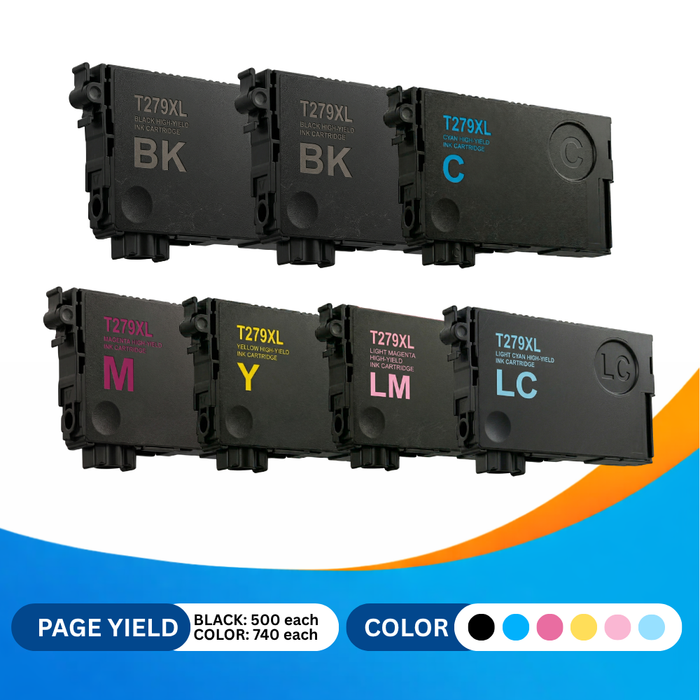 Epson T279XL Remanufactured High Yield Ink Cartridge 7-Pack Combo