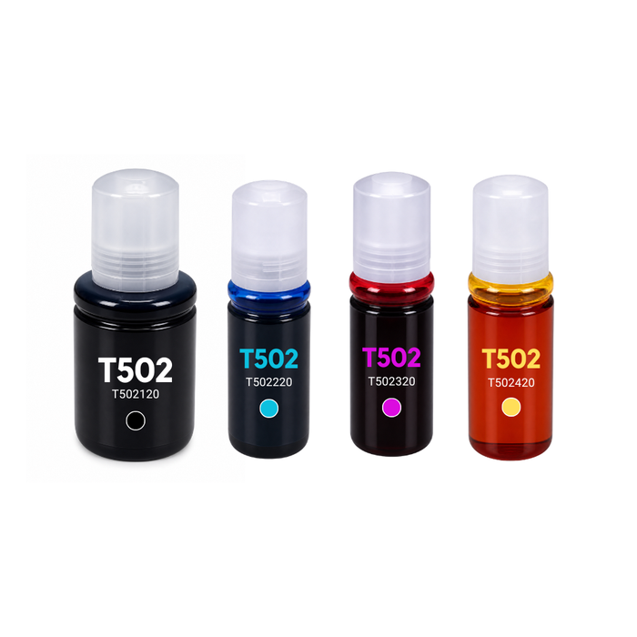Epson T502 Compatible Standard Yield Ink Bottle 4-Pack Combo