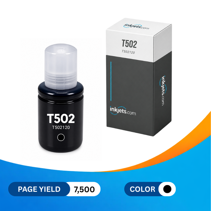 Epson T502 (T502120-S) Black Standard Yield Compatible Ink Bottle