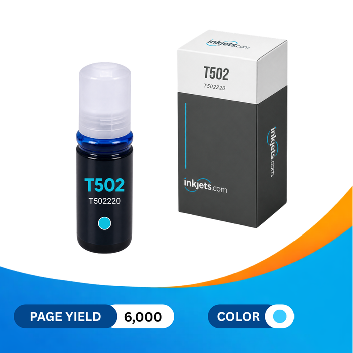 Epson T502 (T502220-S) Cyan Standard Yield Compatible Ink Bottle