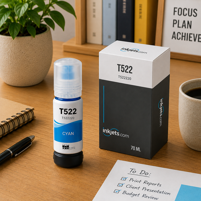Epson T522 (T522220-S) Cyan Standard Yield Compatible Ink Bottle, 70 ml