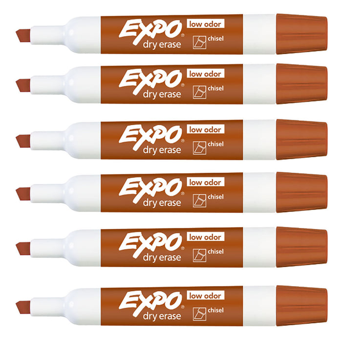 Expo Chisel Markers Pumpkin Brown Color Pack of 6