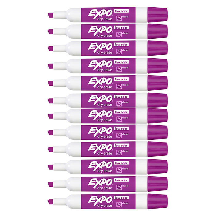 Expo Dry Erase Low Odor Plum Chisel Tip Marker Pack of 12