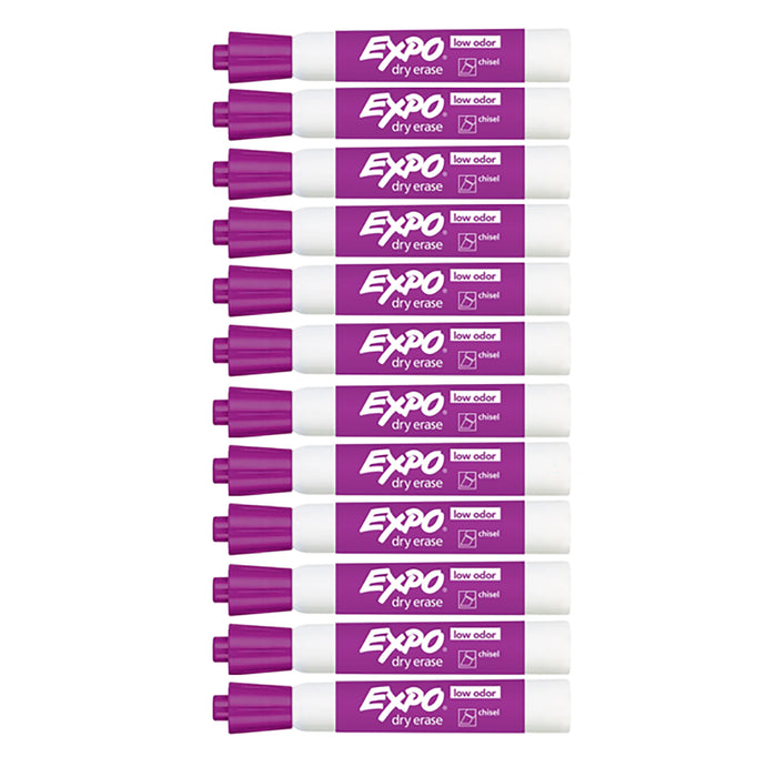 Expo Dry Erase Low Odor Plum Chisel Tip Marker Pack of 12