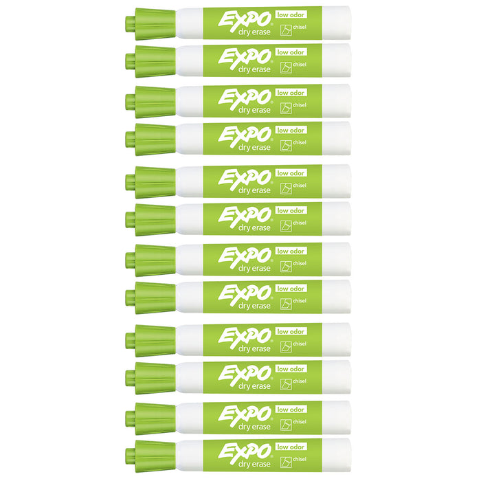 Expo Dry Erase Markers Lime, Chisel Tip 12 Count  Expo Dry Erase Markers