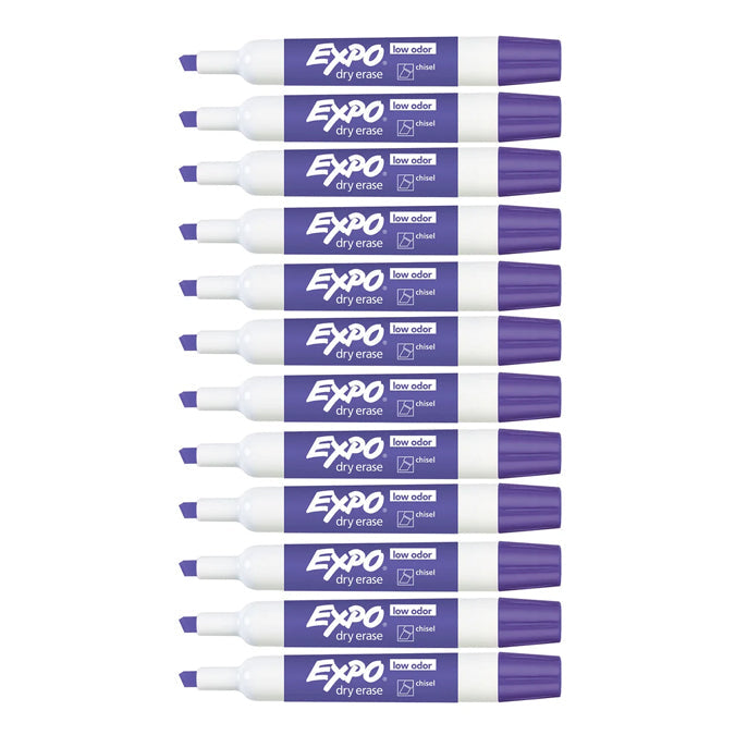 Expo Purple Dry Erase Markers Chisel Tip Pack of 12