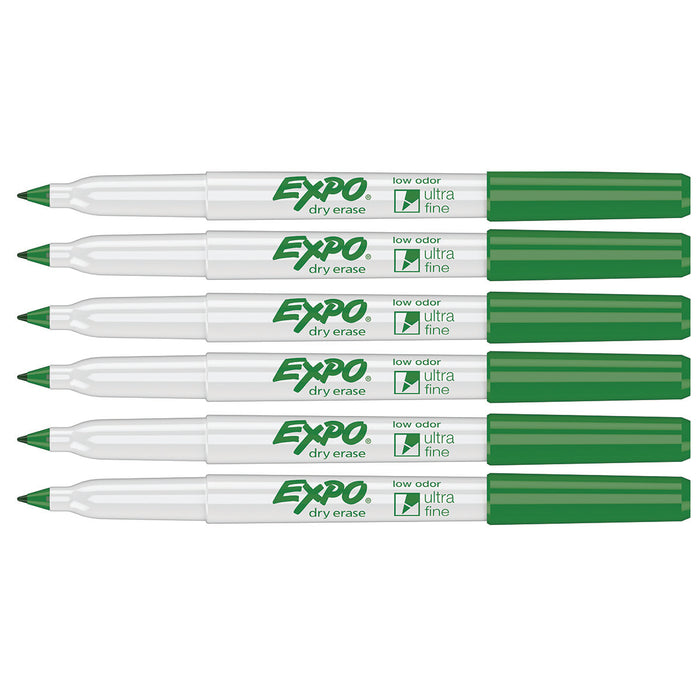 Expo Ultra Fine Green Dry Erase Low Odor Marker 1882349 Pack of 6