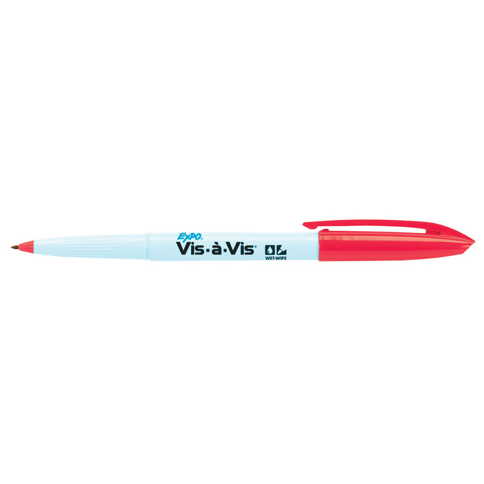 Expo Vis A Vis Red Wet Erase Overhead Transparency Markers Fine Point Pack Of 6  Expo Dry Erase Markers