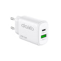 Chargeur rapide Daiko USB-C et USB-A 25W blanc