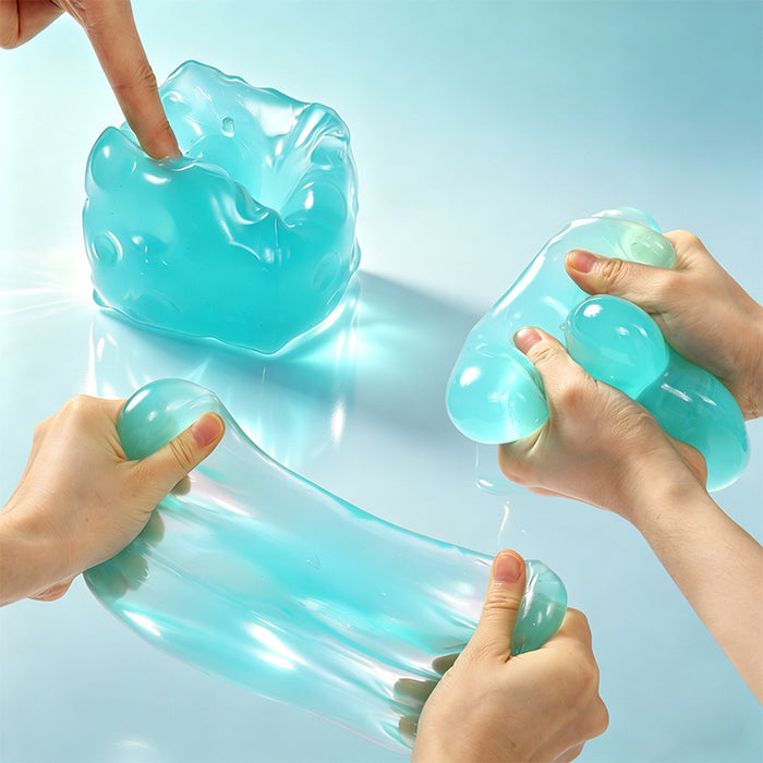FUFUSQUISHY Crystal Ocean Jumbo Cheese Squishy  Original Sensory