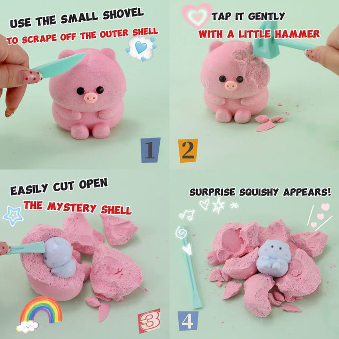 FUFUSQUISHY Little Pig Squishy Dig Kit