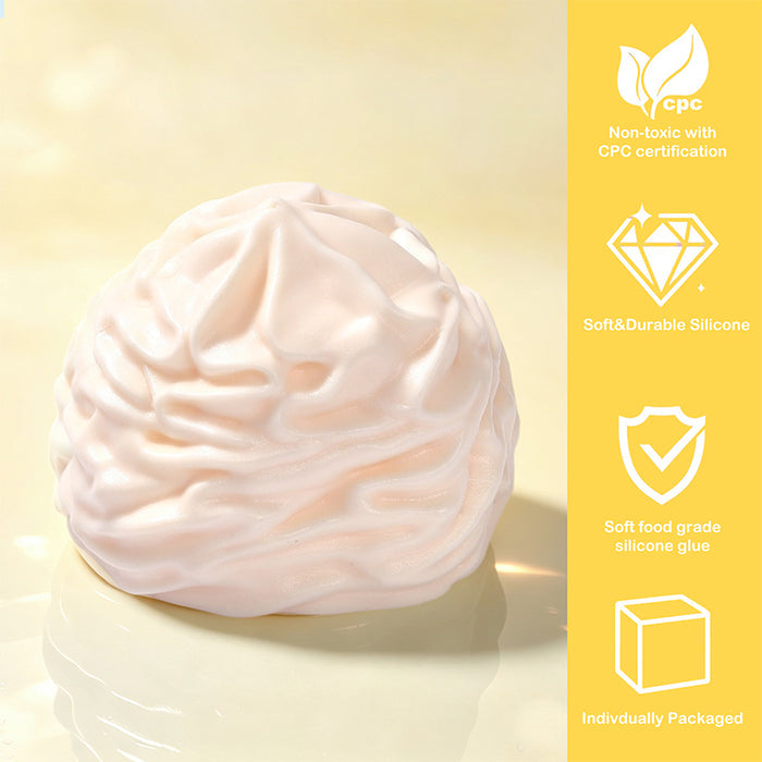 FUFUSQUISHY White Cream Roll Squishy Fidget Toy Stress Ball