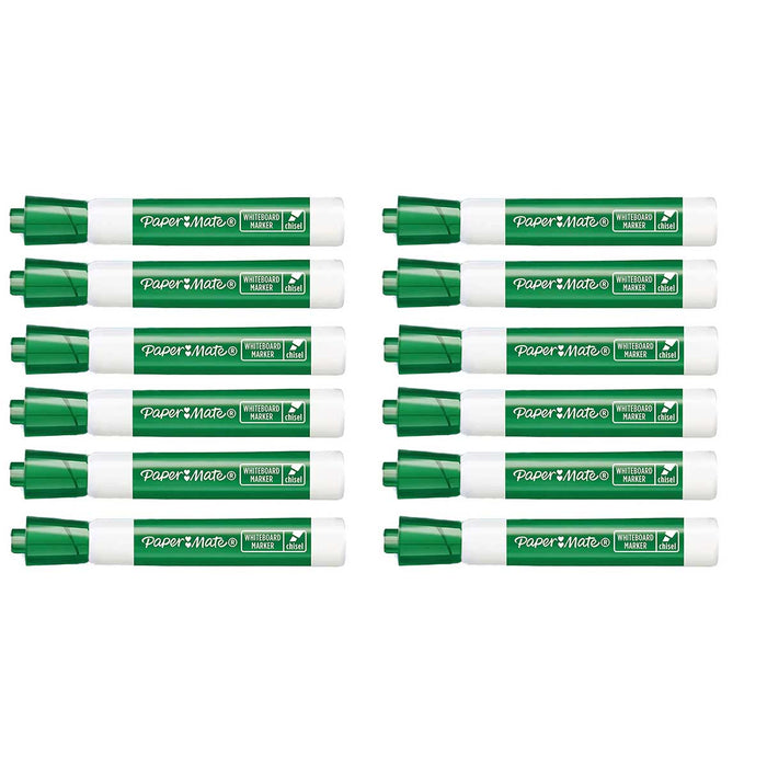 Green Dry Erase Markers Chisel Tip Pack of 12