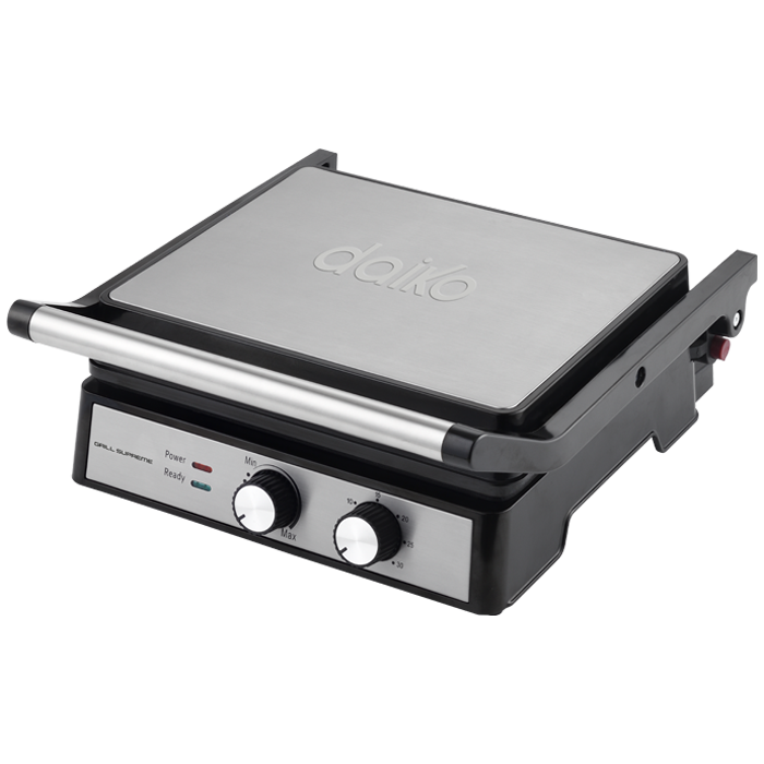 Grill panini Daiko inox ouverture 90-105-180° avec minuterie