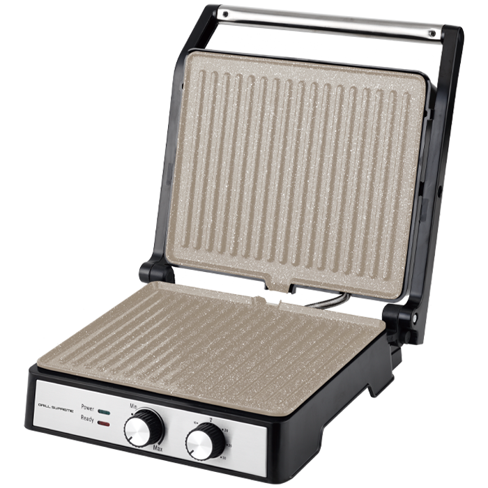 Grill panini Daiko inox ouverture 90-105-180° avec minuterie