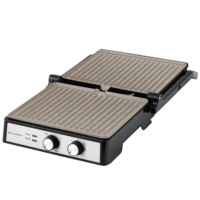 Grill panini Daiko inox ouverture 90-105-180° avec minuterie