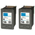 HP 56 Black (C6656AN) Remanufactured Ink Cartridge Twin Pack