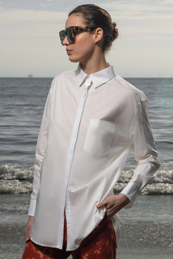 JJ Shirt - White Shirting - Heidi Merrick