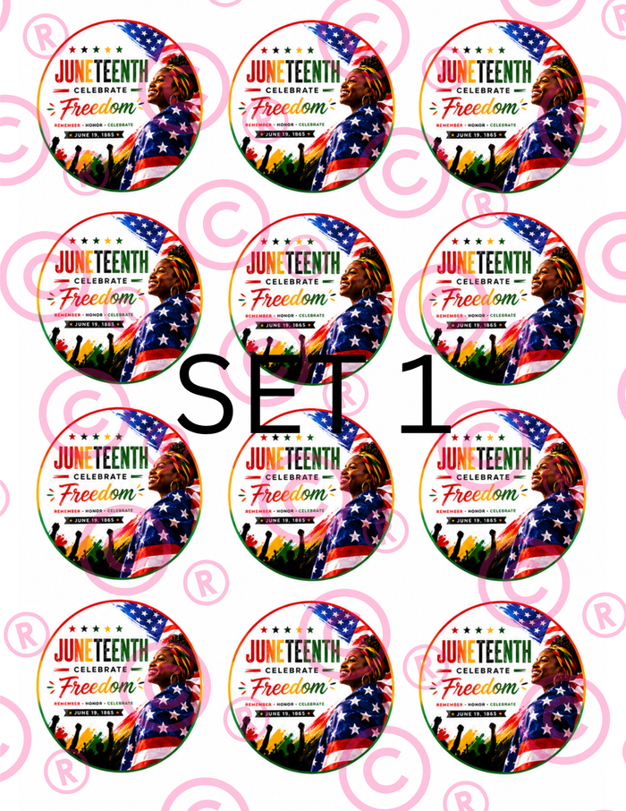Juneteenth Cupcake Toppers