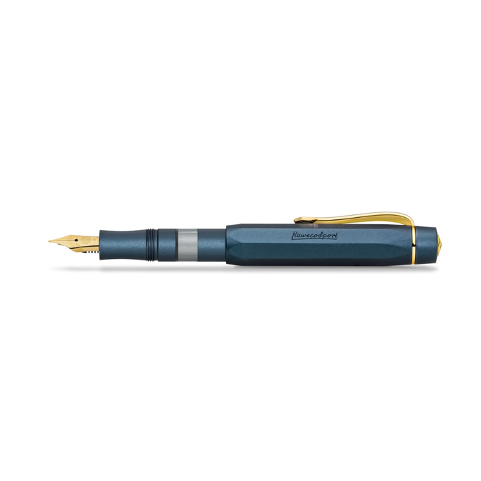 Kaweco Piston Port AL Navy/Gold Starter Fountain Pen Set