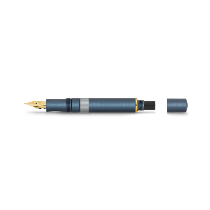 Kaweco Piston Port AL Navy/Gold Starter Fountain Pen Set