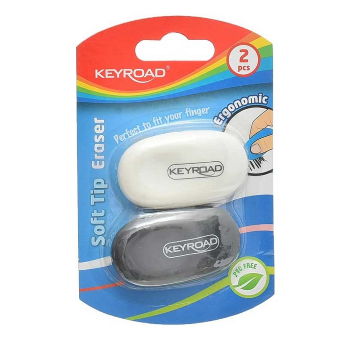 Keyroad Soft Tip Black & White Eraser Set