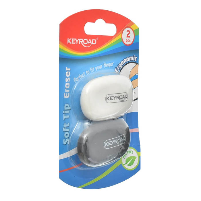 Keyroad Soft Tip Black & White Eraser Set
