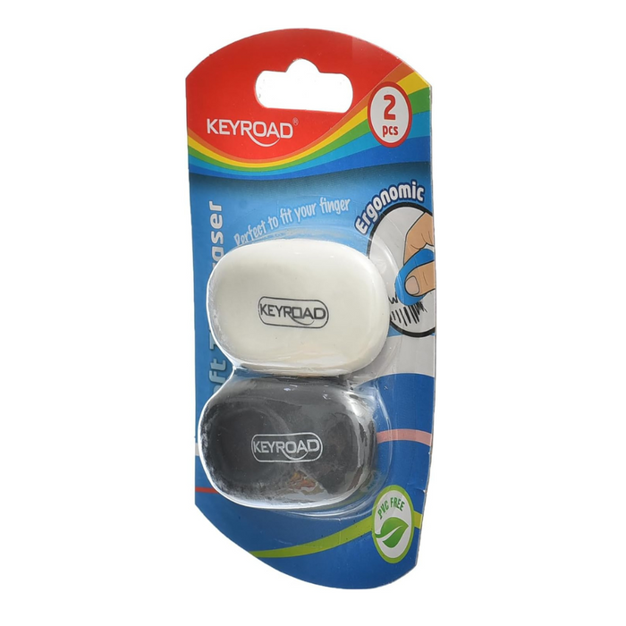 Keyroad Soft Tip Black & White Eraser Set