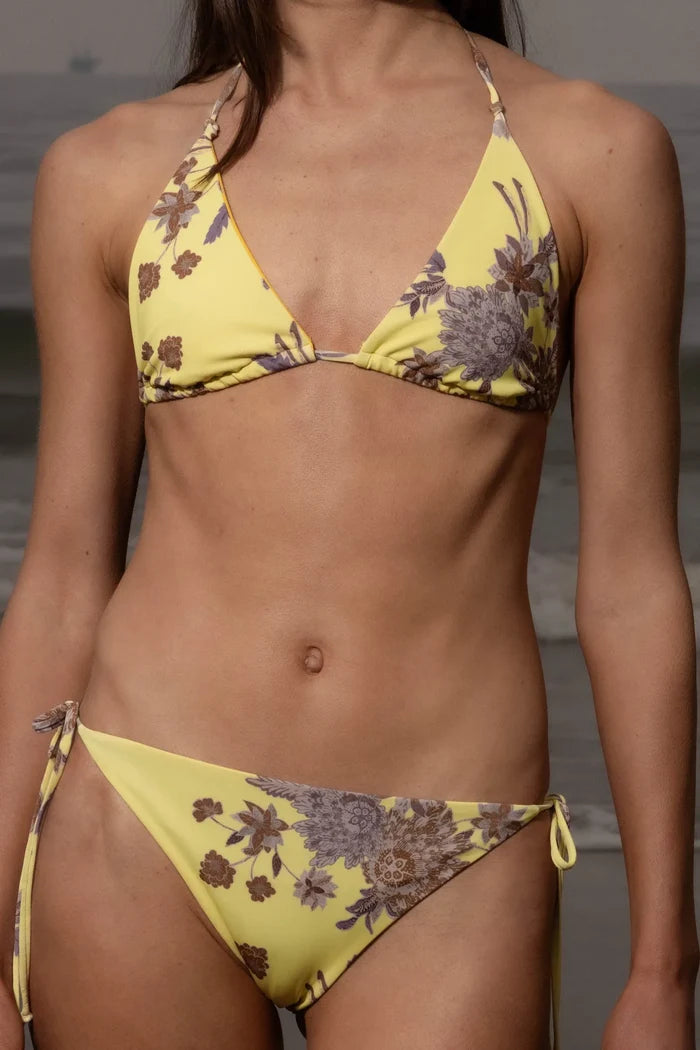 Knotted Triangle Top - Yellow Batik - Heidi Merrick
