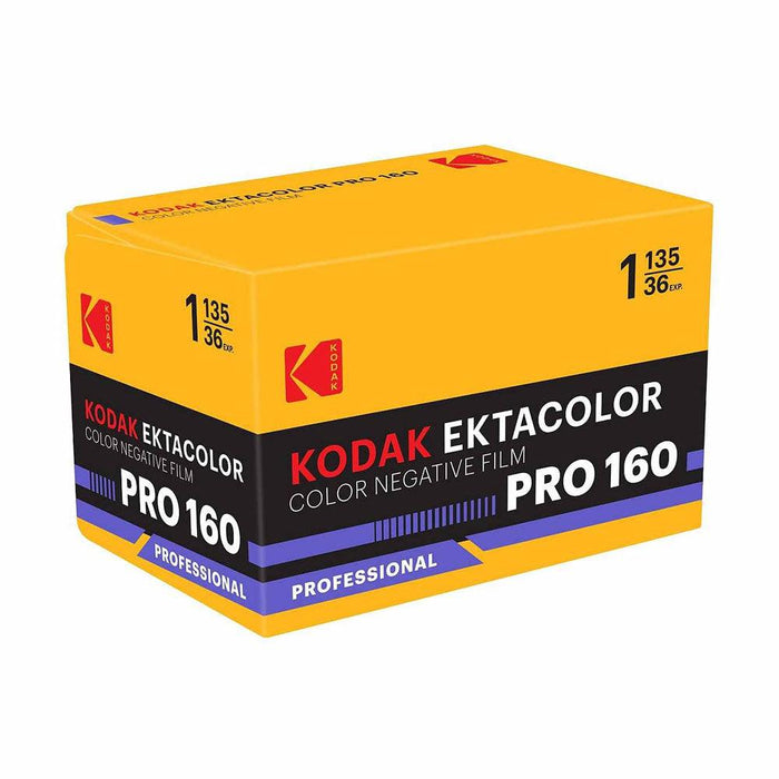 A box of Kodak Ektacolor Pro 160 35mm film on a white background