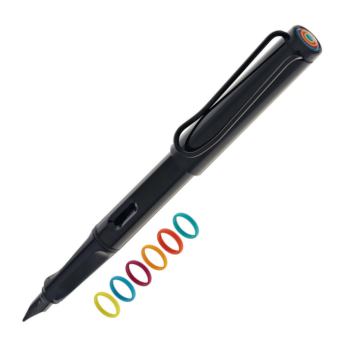 Lamy Safari Multicolor Set Black 6 Rings Medium Nib 0B2