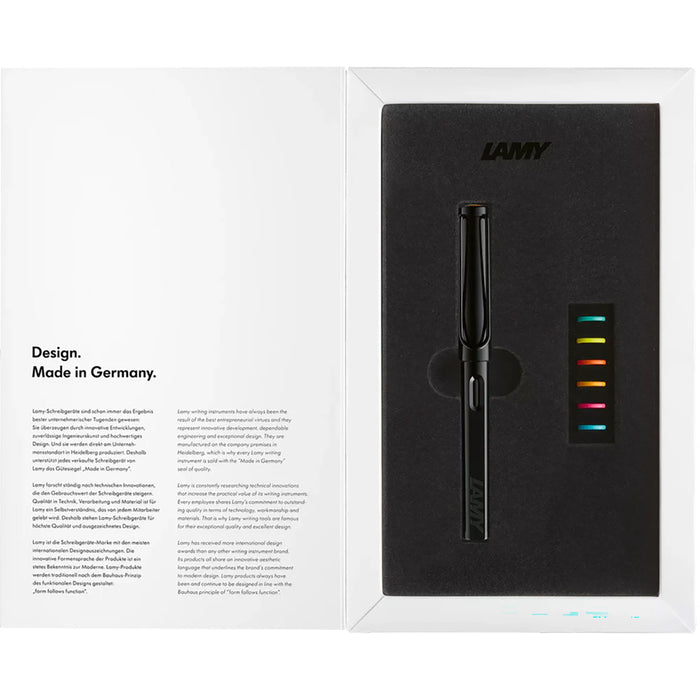 Lamy Safari Multicolor Set Black 6 Rings Medium Nib 0B2