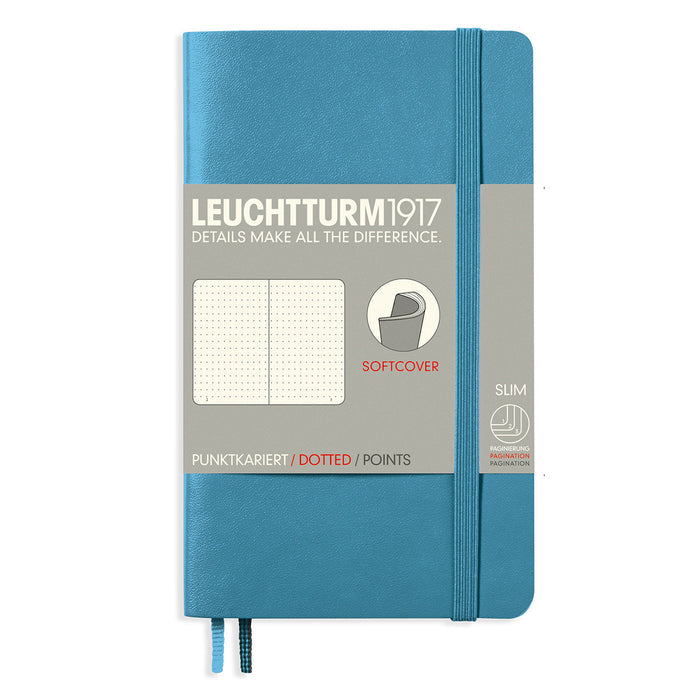 Leuchtturm1917 Softcover A6 Dotted Pocket Notebook Nordic Blue 3.5 x 6 Inches  Leuchtturm1917 Notebook