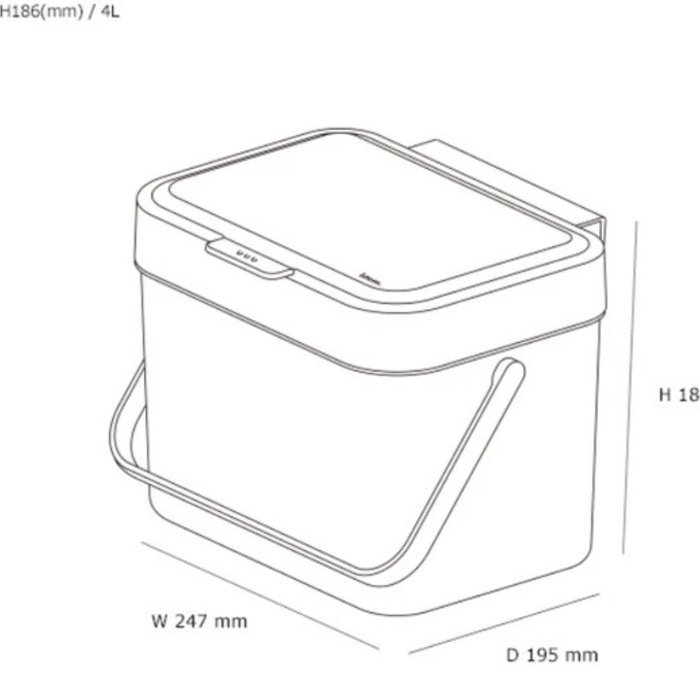 Litem Hanging Food Waste Bin with Basket Compact Hanging Design
